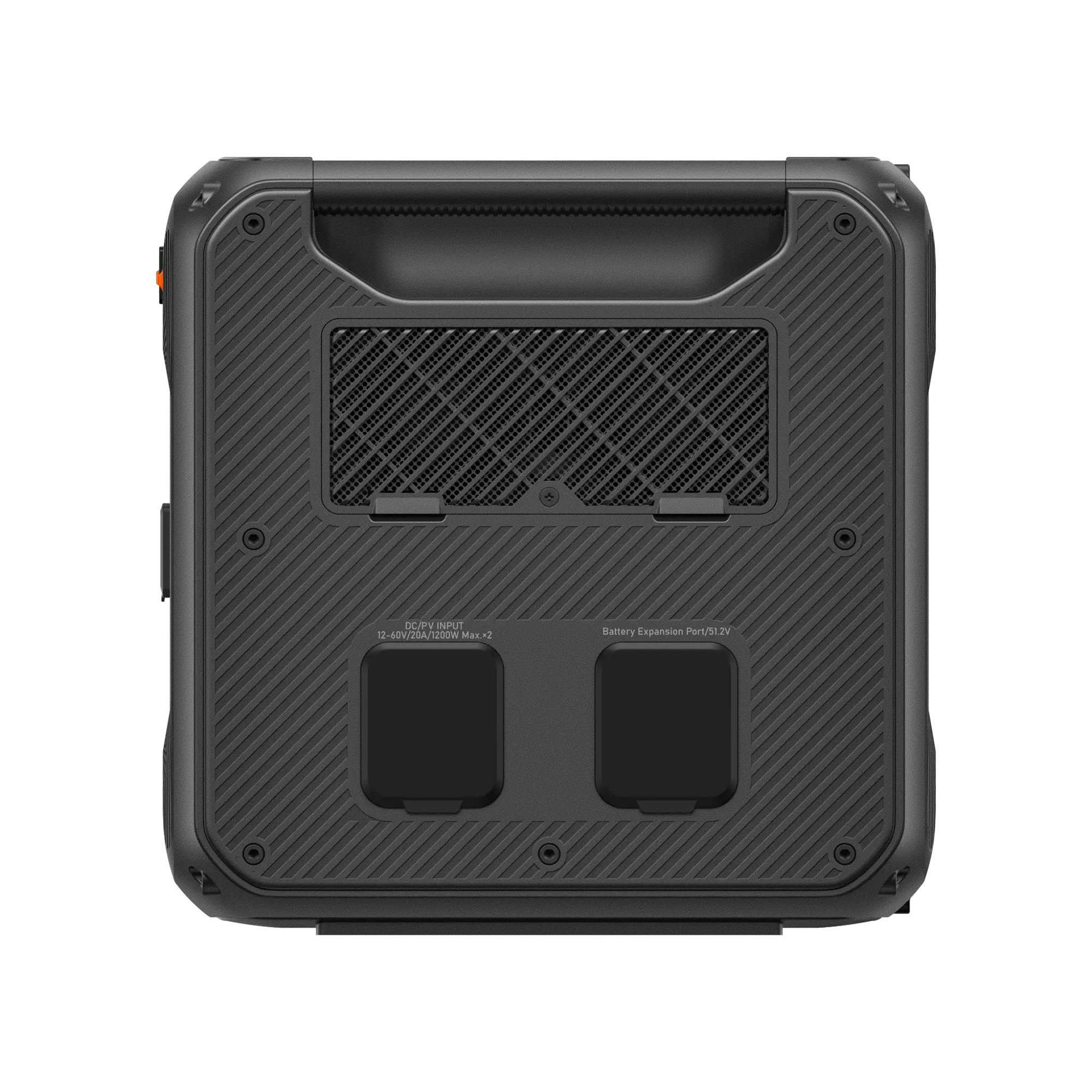 BLUETTI Apex 300 side panel with solar inputs and battery expansion port